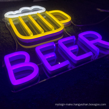 High quality neon beer signs China  factory custom wall mounted letter light neon led sign